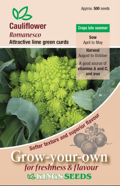 Kings Seeds Broccoli - Cauliflower - Romanesco 500 Seeds