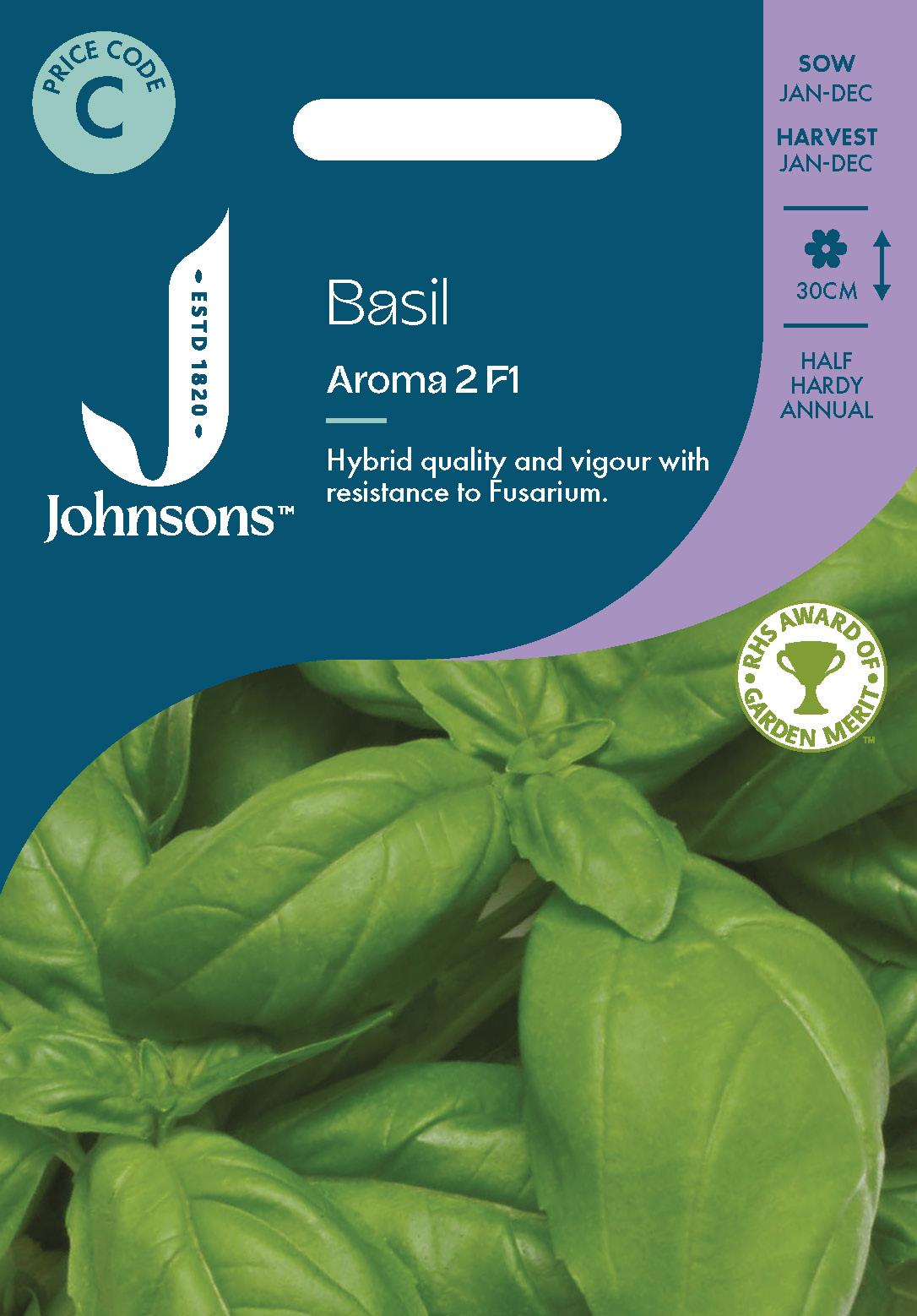 Johnsons - Herb - Basil Aroma 2 F1 - 250 Seeds