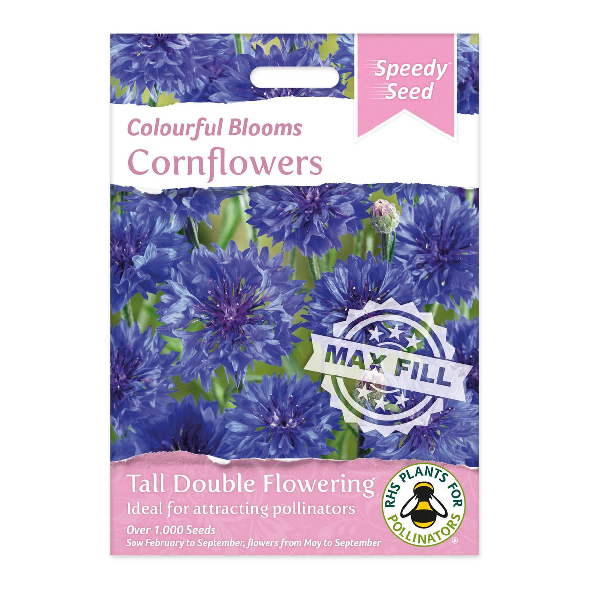Speedy Seeds Flowers Cornflower RHS Plants for Pollinators