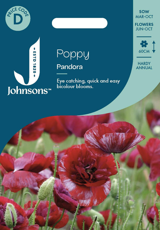 Johnsons - Poppy Pandora - 500 Seeds