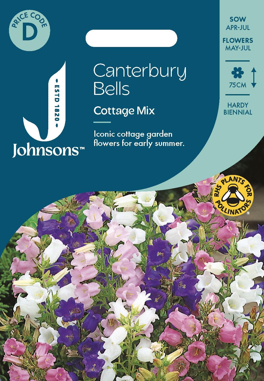 Johnsons - Canterbury Bells Cottage Mix - 600 Seeds
