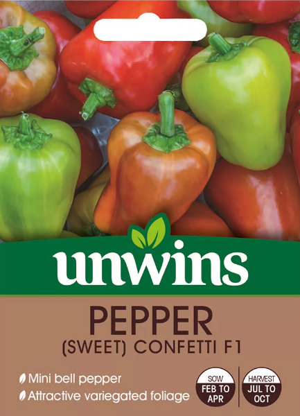 Unwins Pepper (Sweet) Confetti Hybrid 6 Seeds