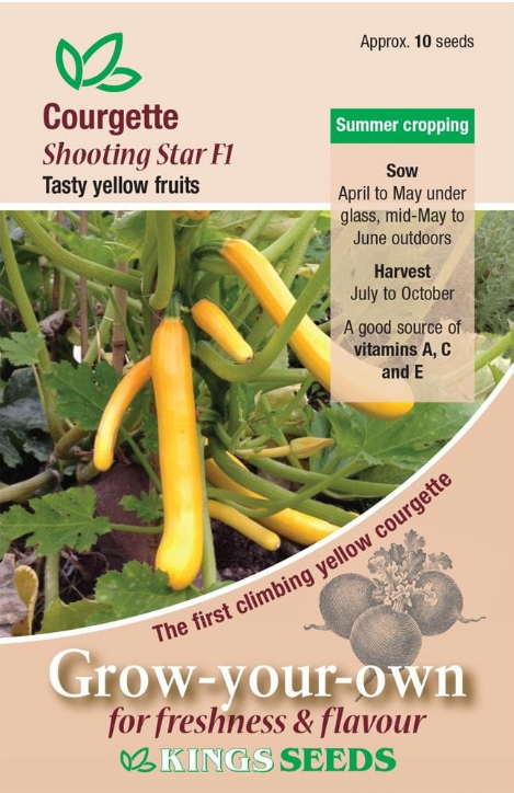 Kings Seeds Courgette Shooting Star F1 - 10 Seeds