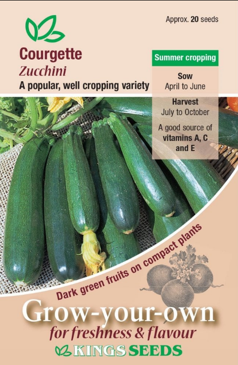 Kings Seeds Courgette Zucchini 20 Seeds