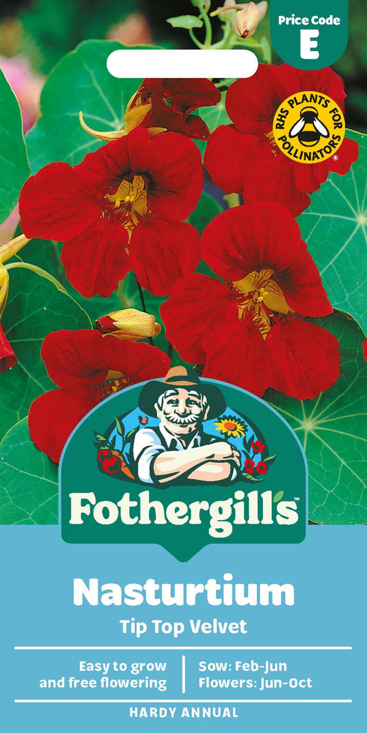 Fothergills Nasturtium Tip Top Velvet Seeds