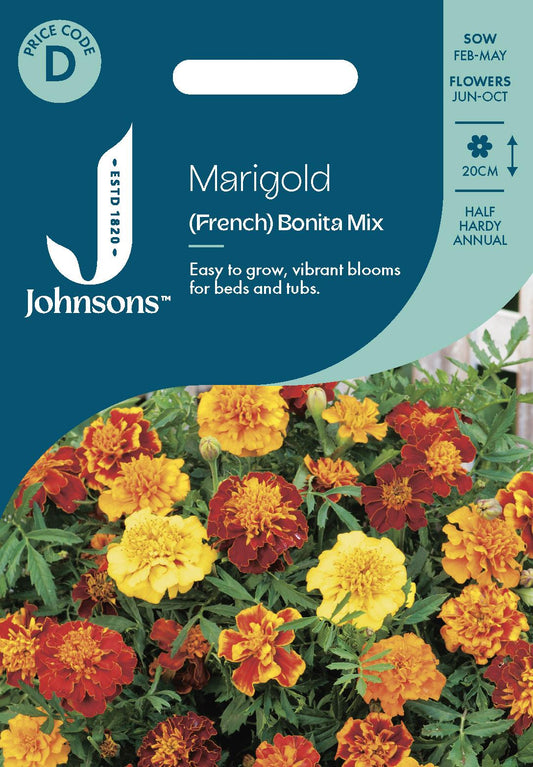 Johnsons - French Marigold Bonita Mix - 200 Seeds
