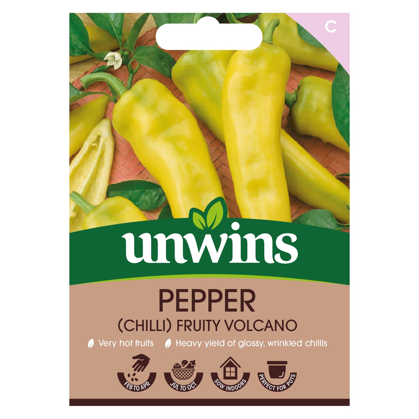 Unwins Vegetable Chilli Pepper Fruity Volcano - 8 Seeds