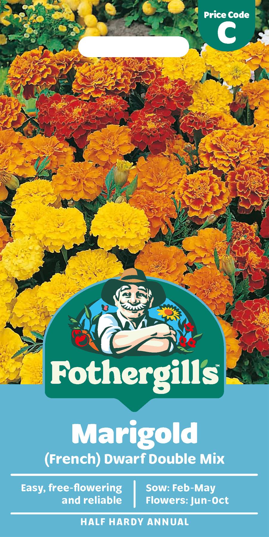Fothergills French Marigold Dwarf Double Mix Seeds