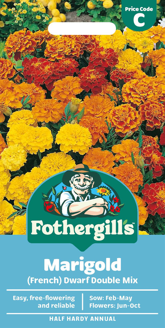 Fothergills French Marigold Dwarf Double Mix Seeds