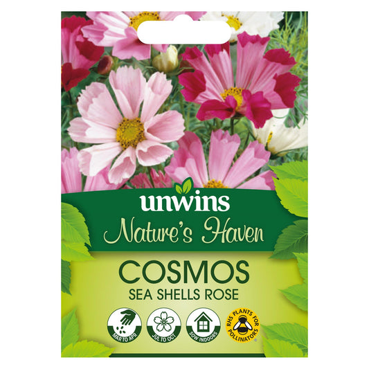 Unwins Flower Cosmos Sea Shells Rose - 100 Seeds