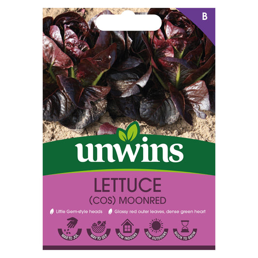 Unwins Herb Lettuce Cos Moonred - 250 Seeds