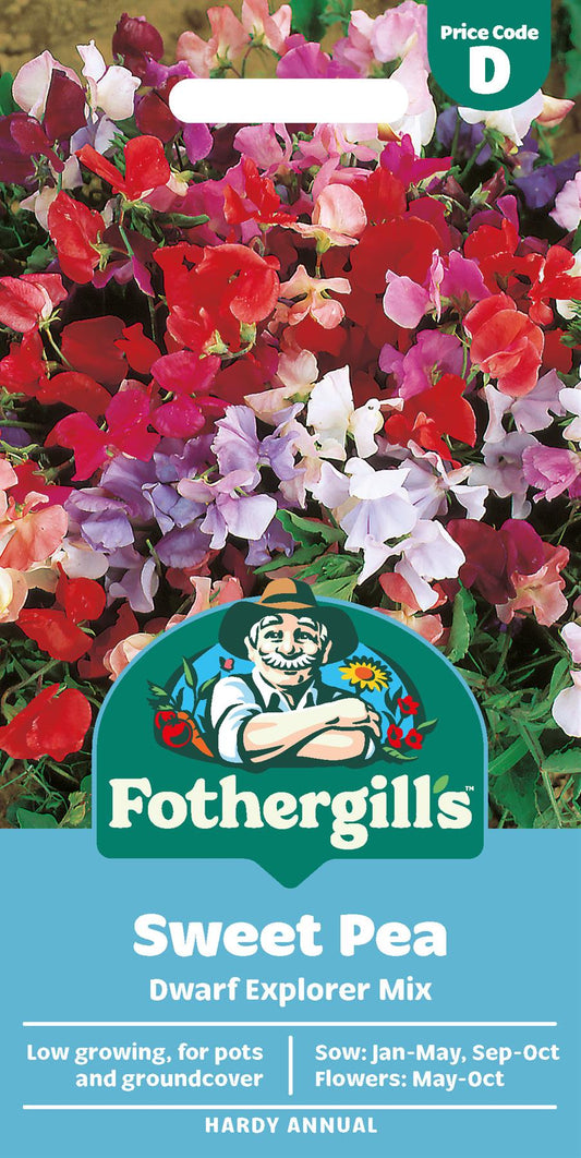 Fothergills Sweet Pea Dwarf Explorer Mix Seeds