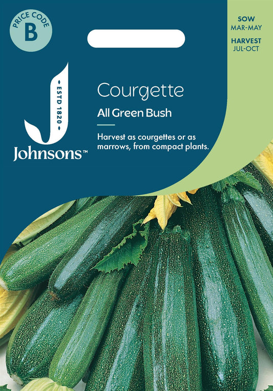 Johnsons - Courgette All Green Bush - 10 Seeds