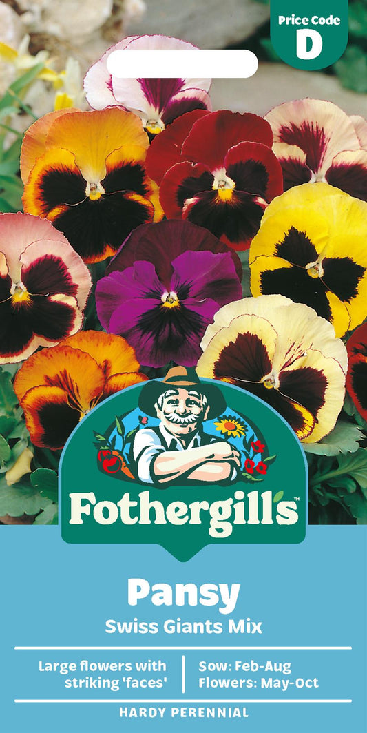 Fothergills Pansy Swiss Giants Mix Seeds