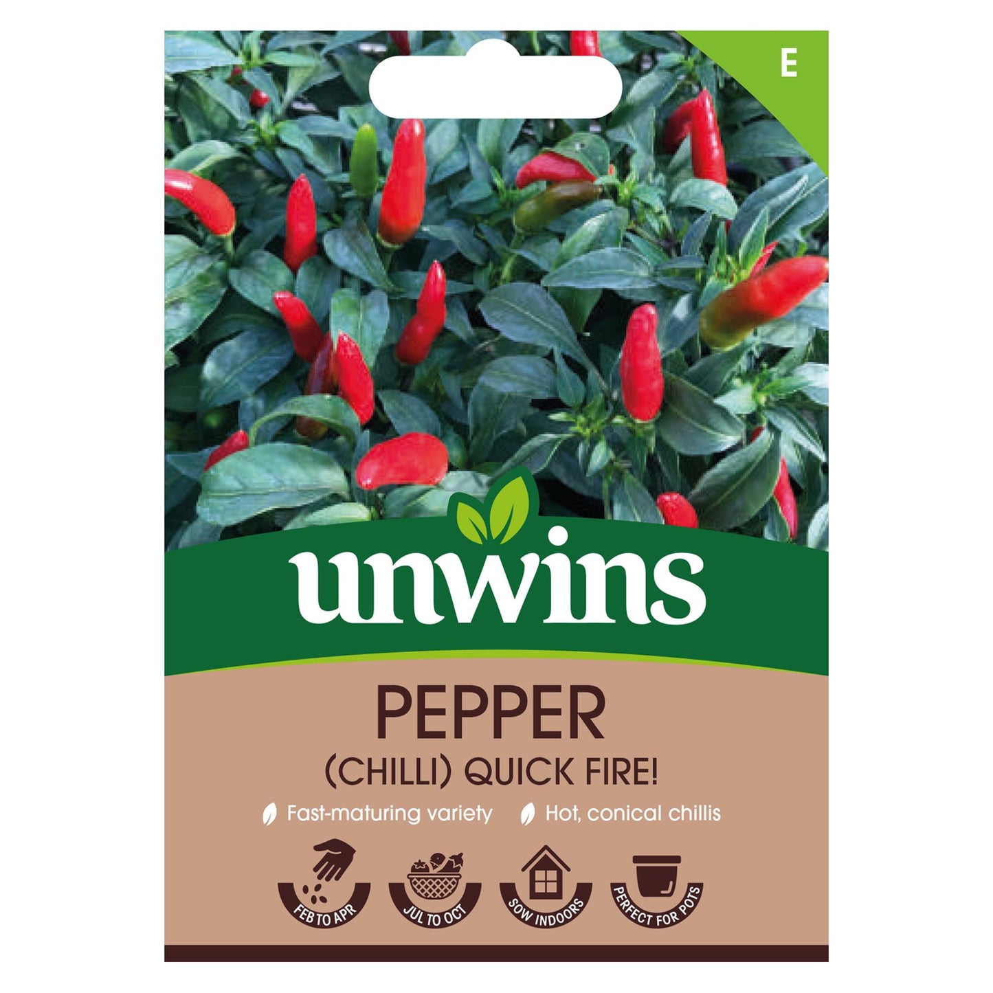 Unwins Vegetable Chilli Pepper Quickfire - 8 Seeds