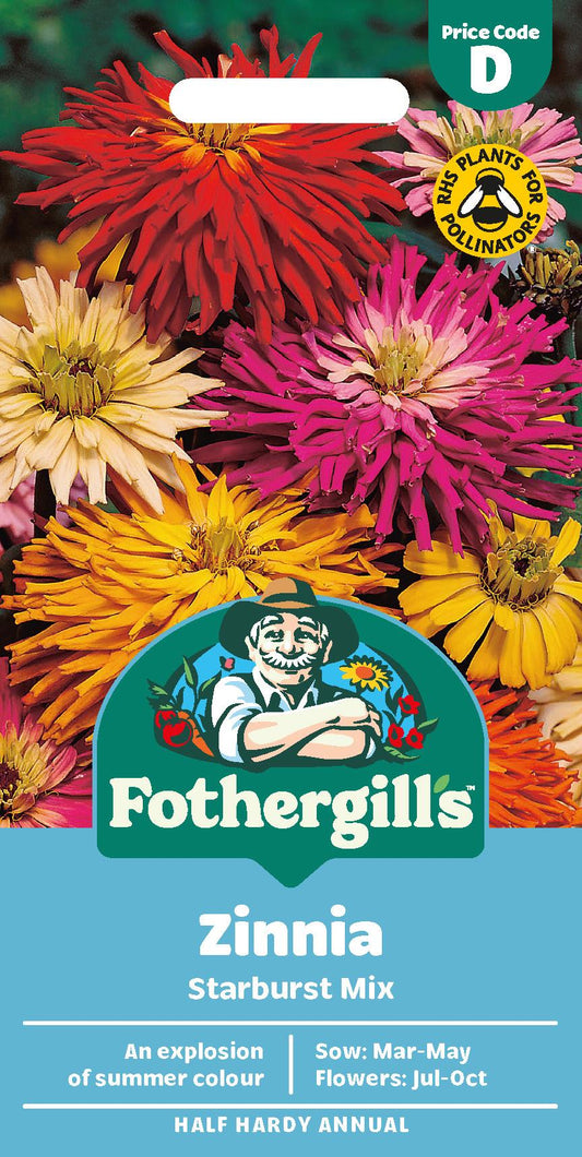 Fothergills Zinnia Starburst Mix Seeds