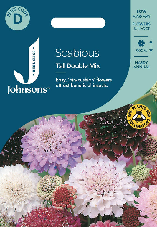 Johnsons - Scabious Tall Double Mix - 75 Seeds