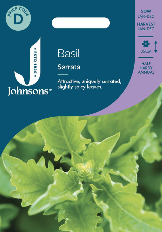 Johnsons - Herb - Basil Serrata - 300 Seeds