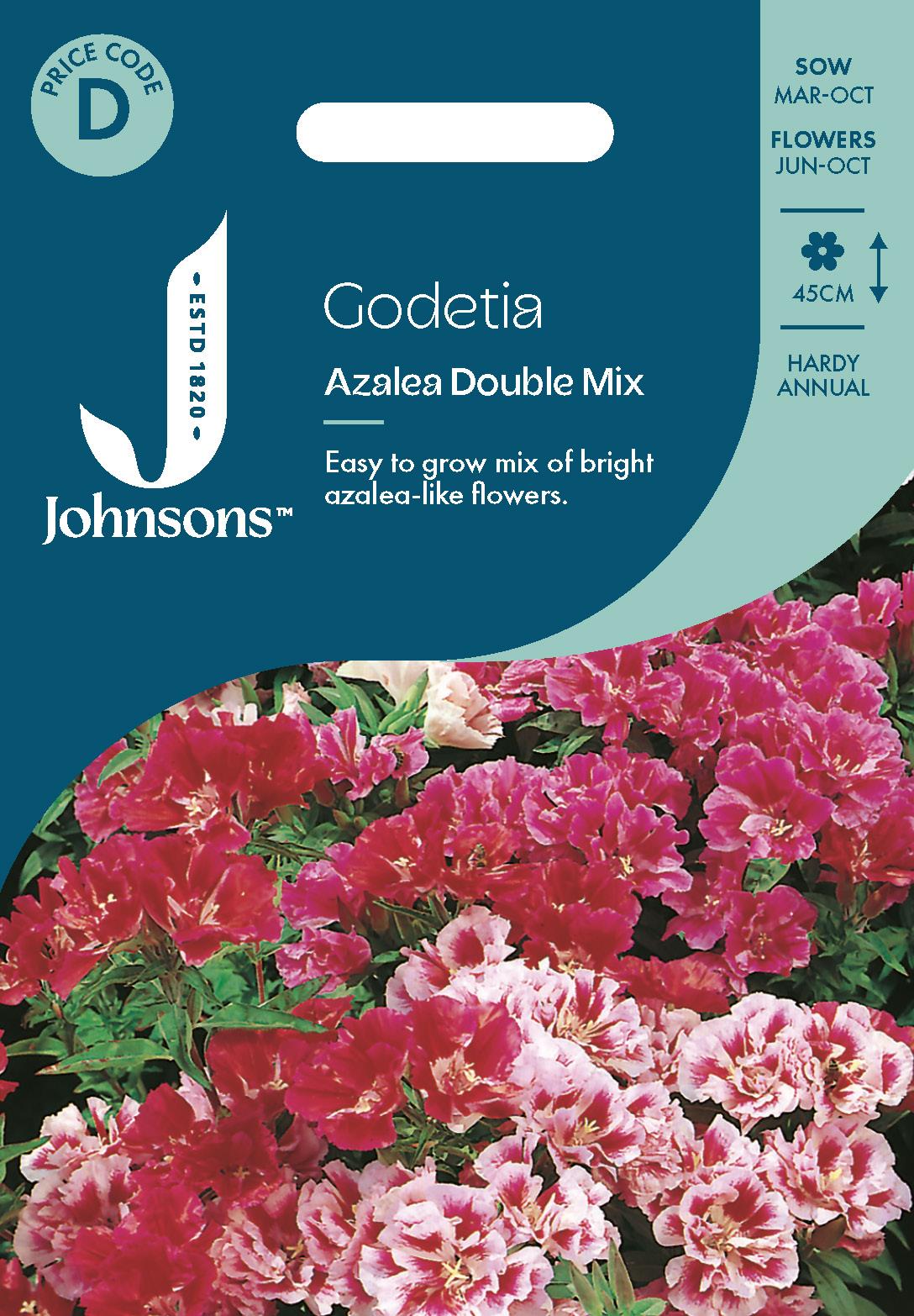 Johnsons - Godetia Azalea Double Mix - 750 Seeds