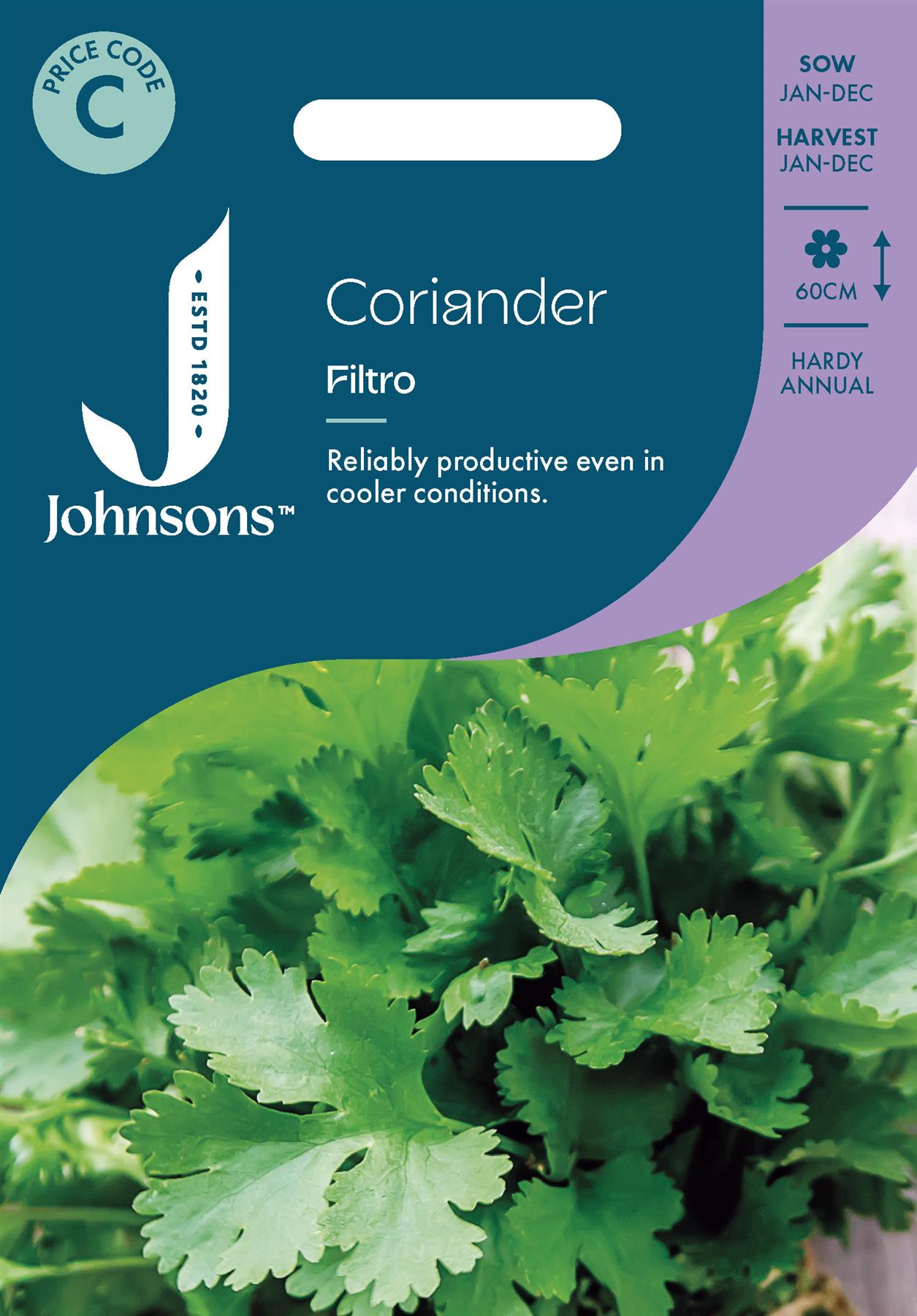 Johnsons - Herb - Coriander Filtro - 150 Seeds