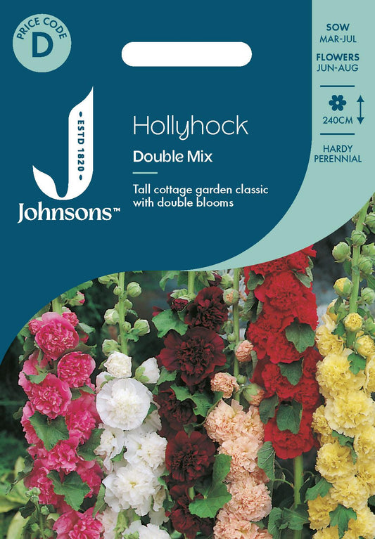 Johnsons - Hollyhock Double Mix - 50 Seeds
