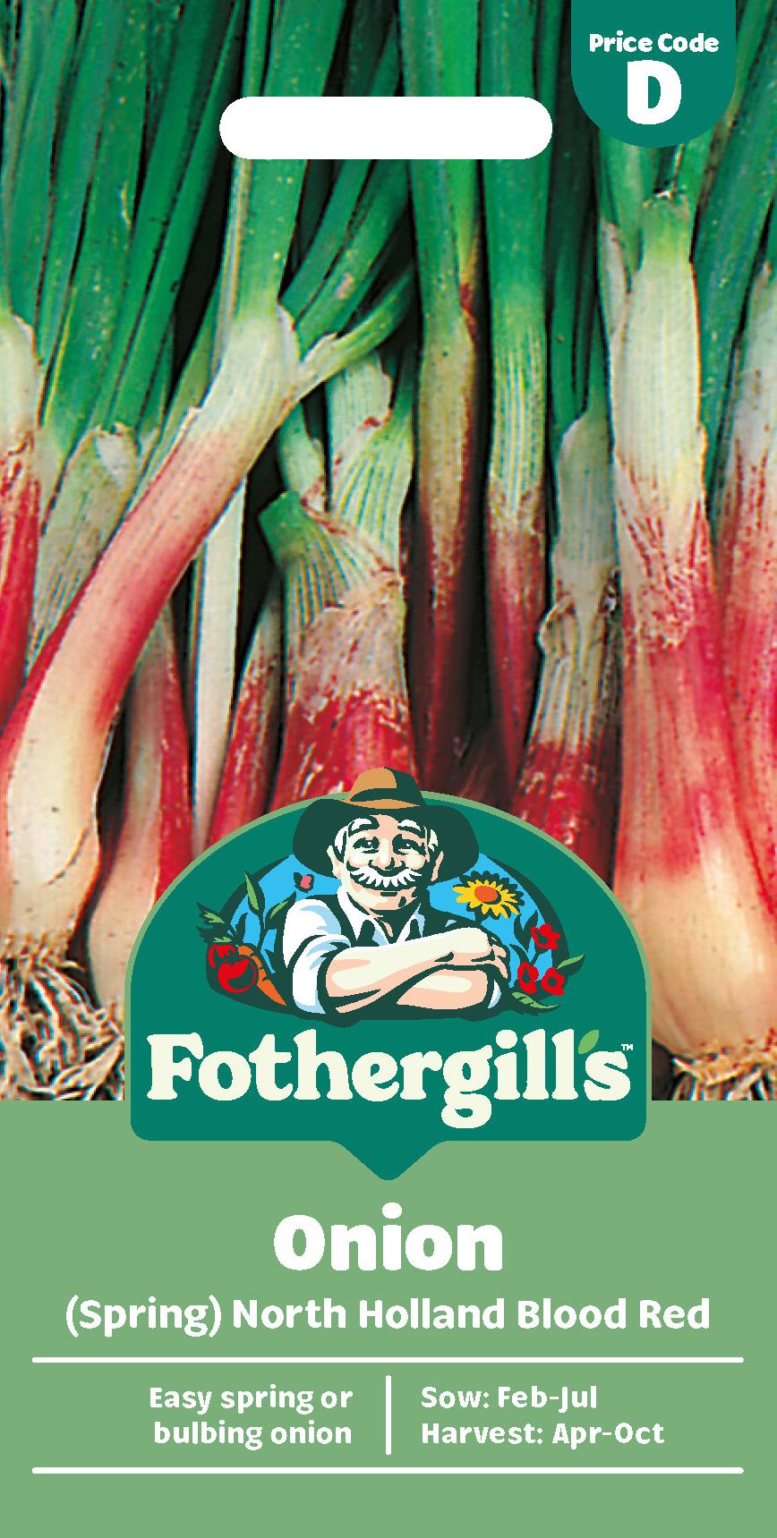 Fothergills  Spring Onion North Holland Blood Red Seeds