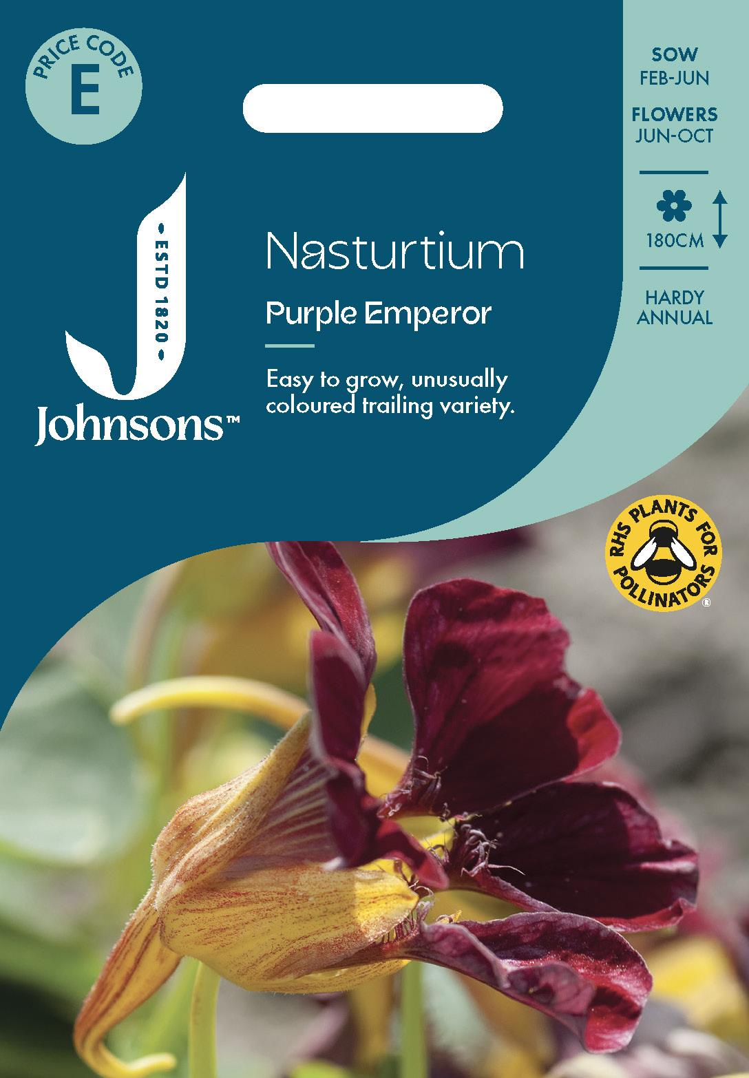 Johnsons - Nasturtium Purple Emperor - 25 Seeds