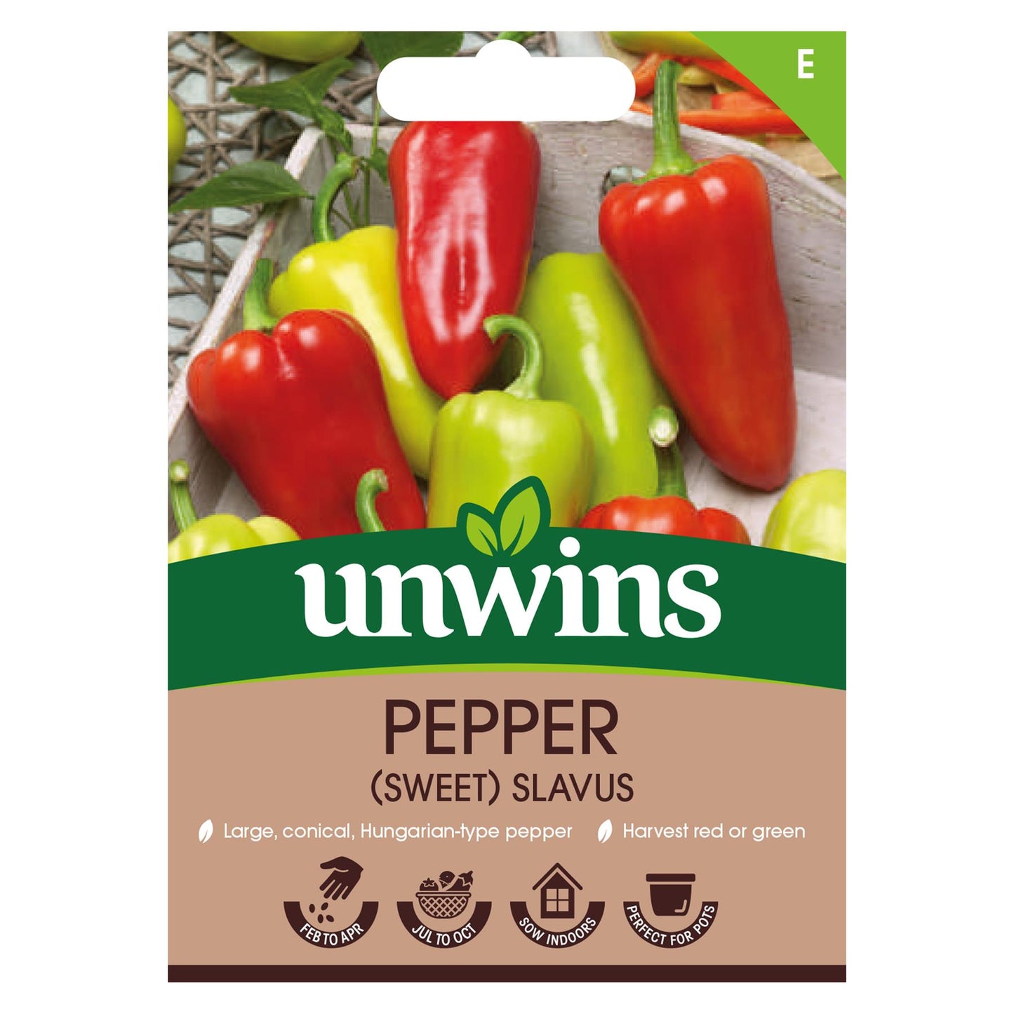 Unwins Vegetable Sweet  Pepper Slavus - 8 Seeds