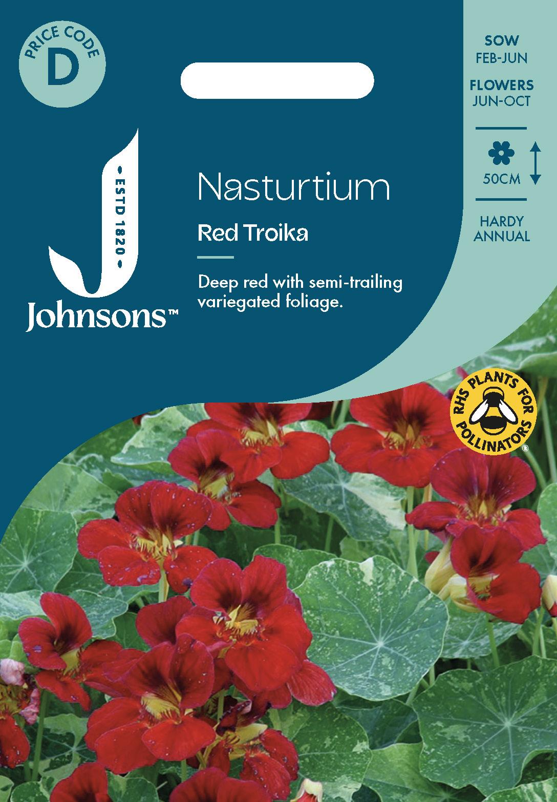Johnsons - Nasturtium Red Troika - 25 Seeds