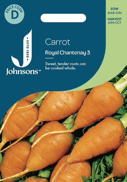 Johnsons - Carrot Royal Chantenay 3 - 1500 Seeds
