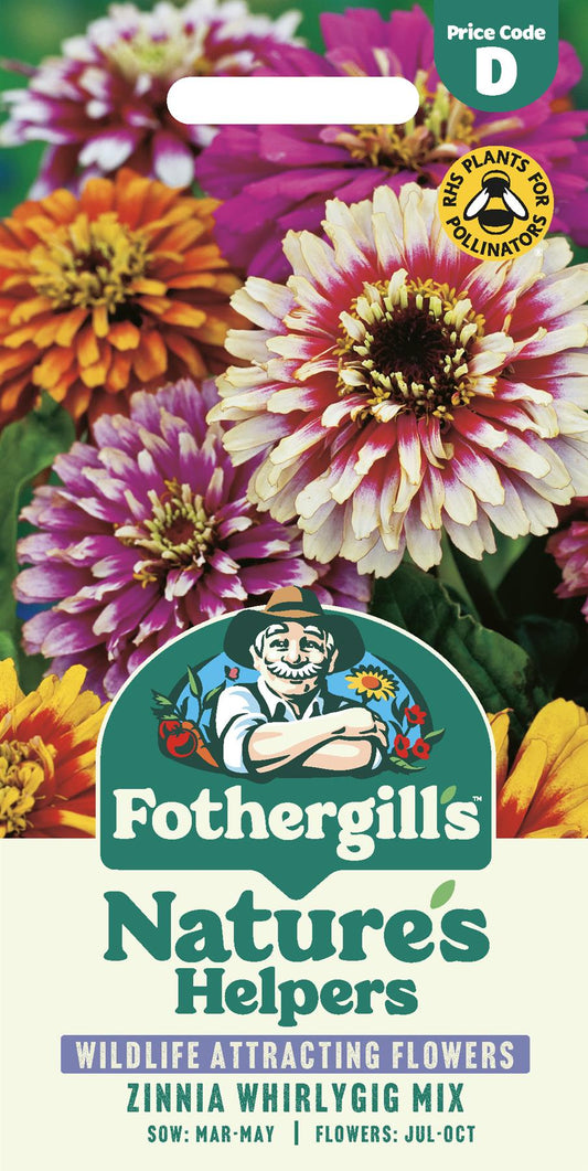 Fothergills Flowers-Nature Haven-Zinnia Whirlygig Mix Seeds