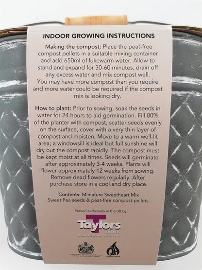 Taylors - Sweet Pea Metal Planter