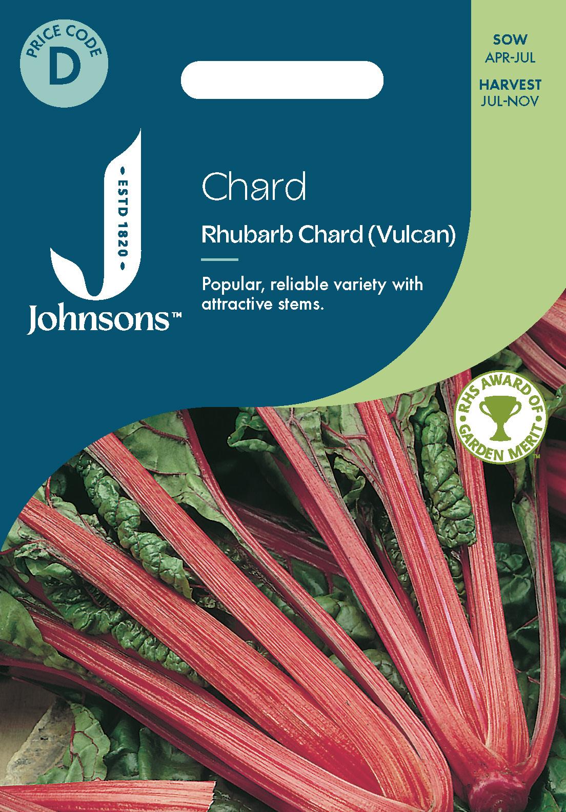 Johnsons - Chard Rhubarb Chard (vulcan) - 125 Seeds