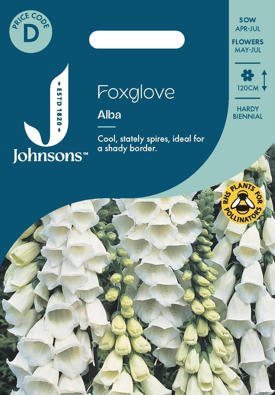 Johnsons - Foxglove Alba - 1000 Seeds