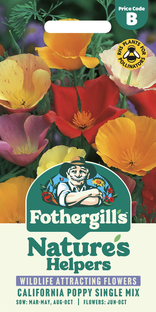 Fothergills Nature Haven  Californian Poppy Single Mix Seeds