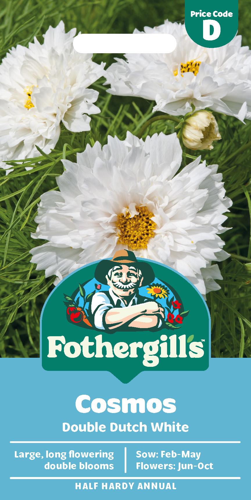 Fothergills Cosmos Double Dutch White Seeds