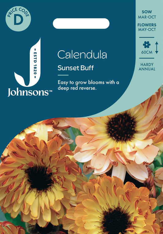 Johnsons - Calendula Sunset Buff - 100 Seeds