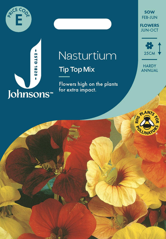 Johnsons - Nasturtium Tip Top Mix - 25 Seeds