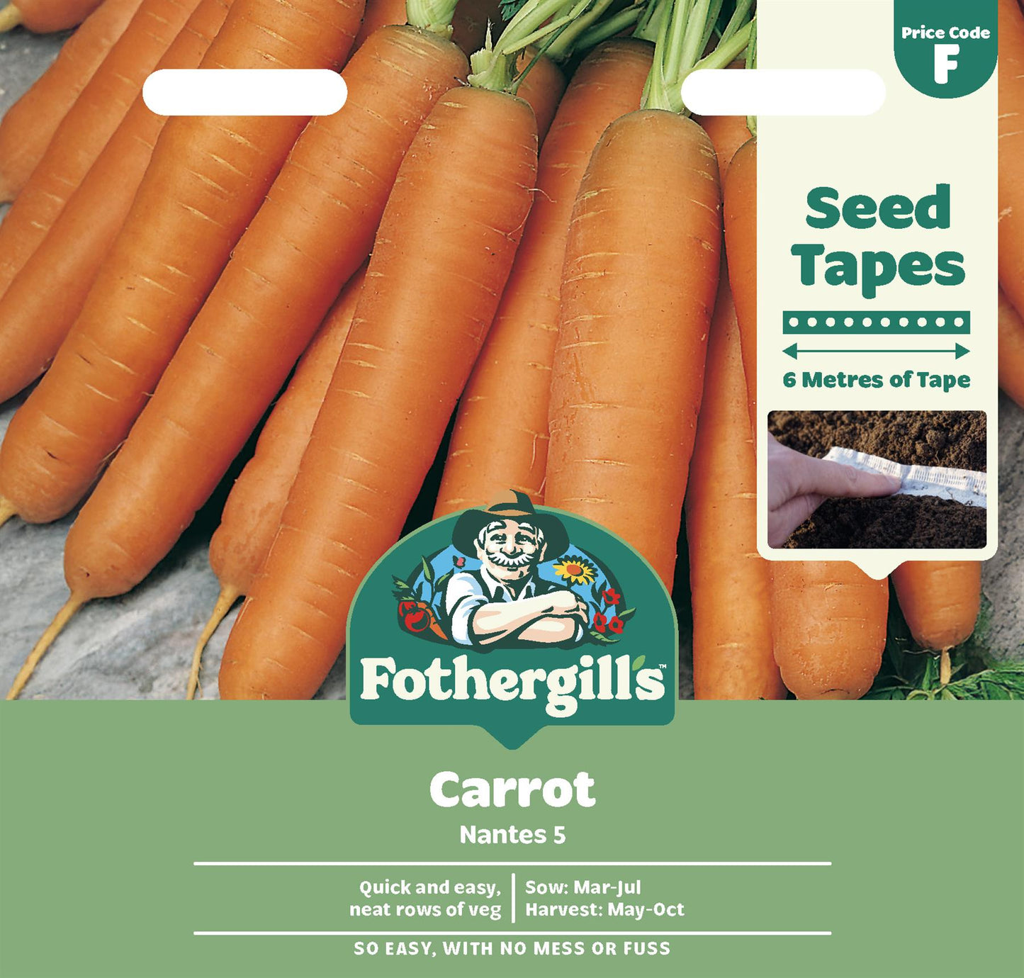 Fothergills Tape Carrot Nantes 5 Seeds