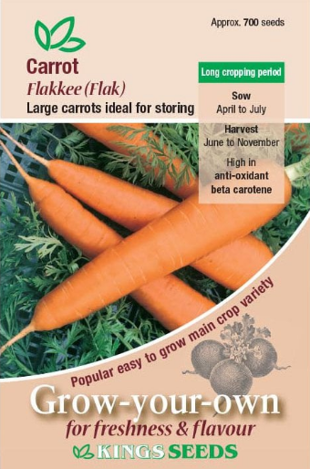 Kings Seeds Carrot Flakee (Flak) 700 Seeds