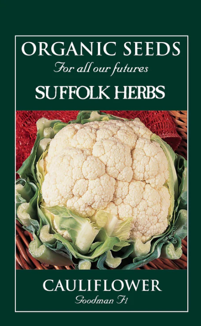 Suffolk Herbs Organic Cauliflower Goodman F1 - 40 Seeds