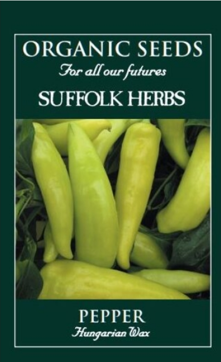 Suffolk Herbs Organic Pepper Hungarian Wax 20 Seeds