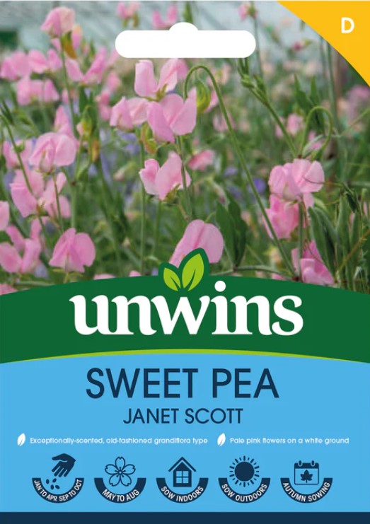 Unwins Flower Sweet Pea Janet Scott - 21 Seeds