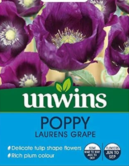 Unwins Poppy Laurens Grape 500 Seeds