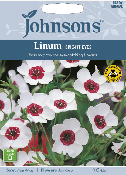Johnsons Linum Bright Eyes White & Red Seeds