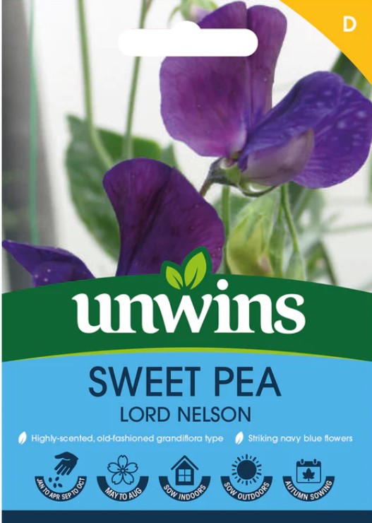 Unwins Flower Sweet Pea Lord Nelson - 21 Seeds