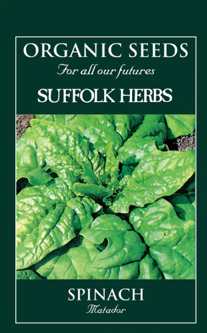 Suffolk Herbs Organic Spinach Matador 250 Seeds