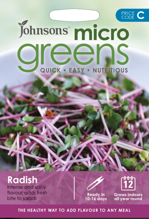 Johnsons Salad Microgreen Radish (Leaf) 1500 Seeds