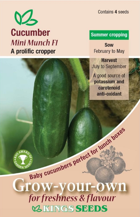 Kings Seeds Cucumber Mini Munch F1 - 4 Seeds