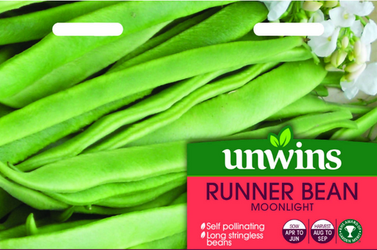 Unwins Runner Bean Moonlight  35 Seeds